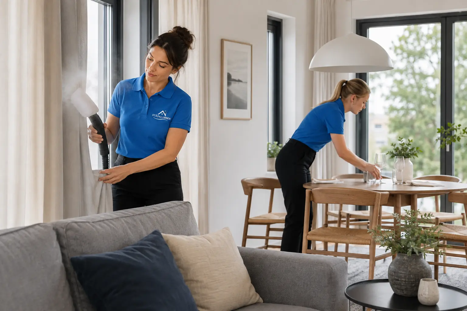 Professionell Airbnb städ i Göteborg i ett ljust gästrum